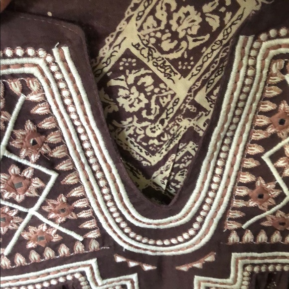 BOHO STYLE BROWN & CREAM DRESS - Picture 5 of 8